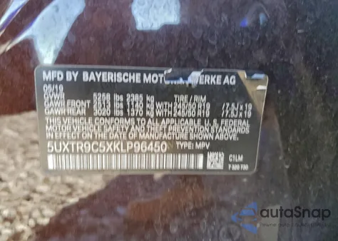 2019 BMW X3 xDrive30I from USA, damaged, VIN 5UXTR9C5XKLP96450